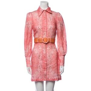 Zimmermann Pink Paisley Long Sleeve Dress designer size 2